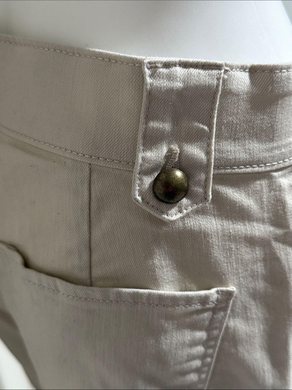 St. John's Bay Button-Accent Wide Leg Pants - Cream - Picture 4 of 14